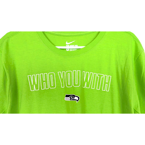New Nike sz XL men's Seattle Seahawks Football T-shirt bright green Tee 3250 - Picture 2 of 5
